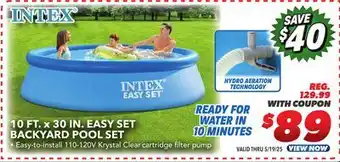 Big 5 Intex 10' x 30 Easy Set Backyard Pool Set offer