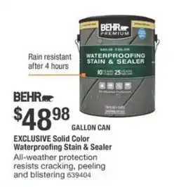 The Home Depot Solid color waterproofing stain & sealer offer
