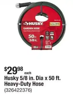 The Home Depot Husky heavy-duty hose offer