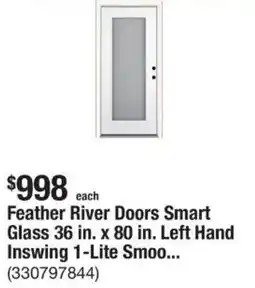 The Home Depot Feather river doors smart glass left hand inswing smoo... offer