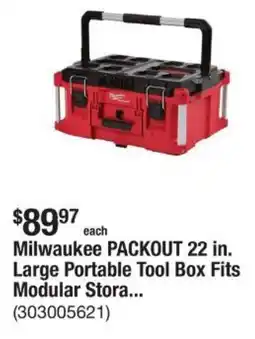 The Home Depot Milwaukee packout large portable tool box fits modular stora... offer