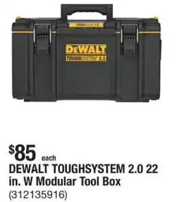 The Home Depot Dewalt toughsystem w modular tool box offer