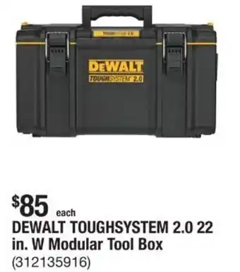 The Home Depot Dewalt toughsystem w modular tool box offer