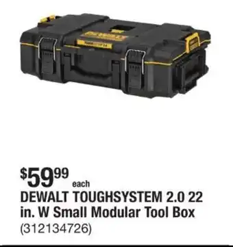 The Home Depot Dewalt toughsystem w small modular tool box offer