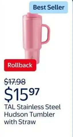 Walmart Tal stainless steel hudson tumbler with straw offer