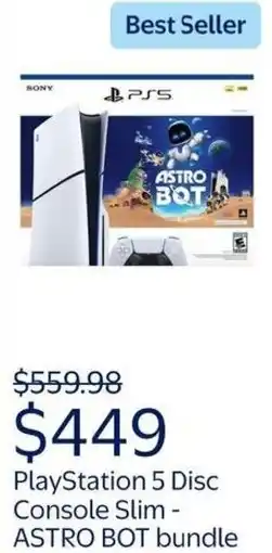 Walmart Playstation 5 disc console slim- offer