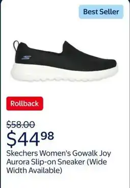 Walmart Skechers women's gowalk joy aurora slip-on sneaker (wide width available) offer