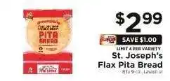 ShopRite St. Joseph’s Flax Pita Bread offer