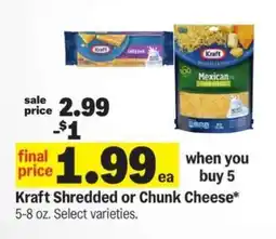 Meijer Kraft Shredded or Chunk Cheese offer