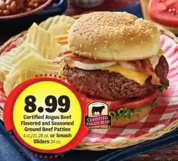 Meijer Certified Angus Beef Flavored and Seasoned Ground Beef Patties or Smash Sliders offer