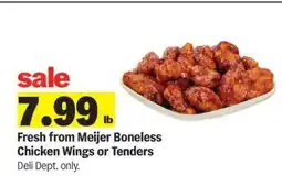 Meijer Fresh from Meijer Boneless Chicken Wings or Tenders offer