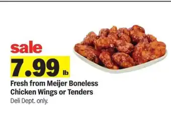 Meijer Fresh from Meijer Boneless Chicken Wings or Tenders offer
