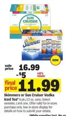 Meijer Skimmers or Sun Cruiser Vodka Iced Tea offer