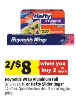 Meijer Reynolds Wrap Aluminum Foil or Hefty Slider Bags offer