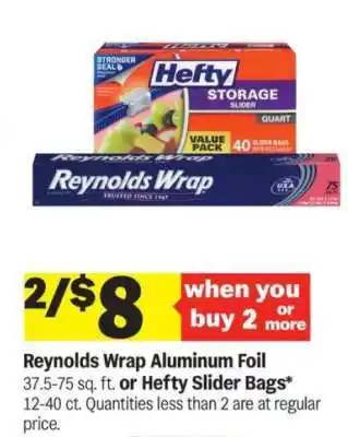 Meijer Reynolds Wrap Aluminum Foil or Hefty Slider Bags offer