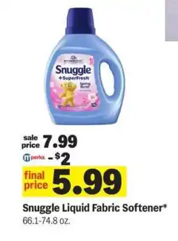 Meijer Snuggle Liquid Fabric Softener offer