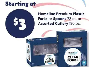 Family Dollar Homeline Premium Plastic Forks or Spoons 28 ct. or Assorted Cutlery 180 pc offer