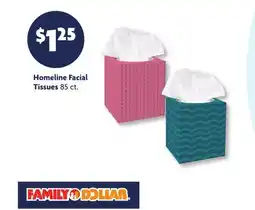 Family Dollar Homeline Facial Tissues offer