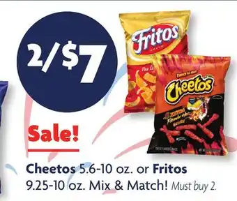 Family Dollar Cheetos 5.6-10 oz. or Fritos 9.25-10 oz offer