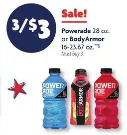 Family Dollar Powerade 28 oz. or BodyArmor offer