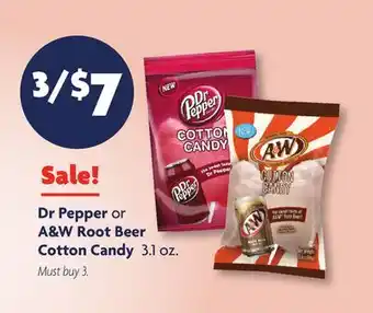 Family Dollar Dr Pepper or A & W Root Beer Cotton Candy offer