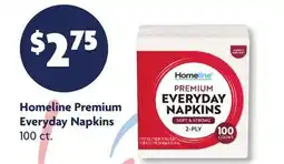 Family Dollar Homeline Premium Everyday Napkins offer