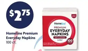 Family Dollar Homeline Premium Everyday Napkins offer