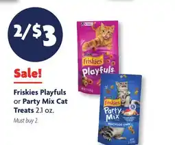 Family Dollar Friskies Playfuls or Party Mix Cat Treats offer