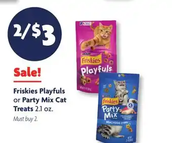 Family Dollar Friskies Playfuls or Party Mix Cat Treats offer
