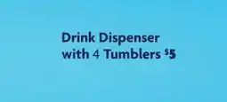 Family Dollar Drink Dispenser with 4 Tumblers offer