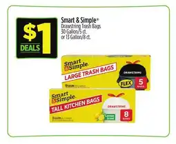 Dollar General Smart & Simple Drawstring Trash Bags offer