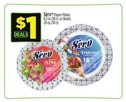 Dollar General Serv Paper Plates 8.5 in./18 ct. or Bowls 20 oz./10 ct offer