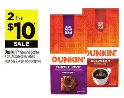 Dollar General Dunkin' Ground Coffee offer