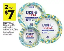 Dollar General Dixie Ultra Plates 10 in./22 ct. or 8.5 in./32 ct. or Bowls 20 oz./28 ct offer