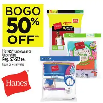 Dollar General Hanes Underwear or Undershirts offer