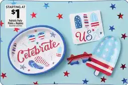 Dollar General Patriotic Party Plates or Napkins offer