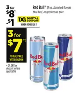 Dollar General Red Bull 12 oz offer
