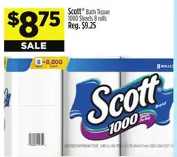 Dollar General Scott Bath Tissue 1000 Sheets 8 rolls offer