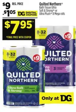 Dollar General Quilted Northern Bath Tissue Ultra Soft & Strong or Ultra Plush offer