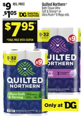 Dollar General Quilted Northern Bath Tissue Ultra Soft & Strong or Ultra Plush offer