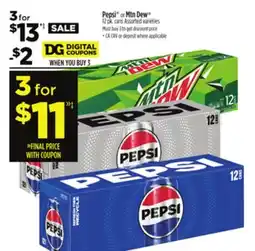 Dollar General Pepsi or Mtn Dew offer