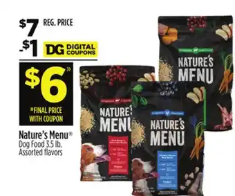 Dollar General Nature's Menu Dog Food offer