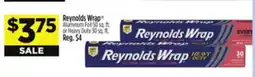 Dollar General Reynolds Wrap Aluminum Foil 50 sq. ft. or Heavy Duty 30 sq. ft offer