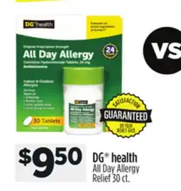 Dollar General DG health All Day Allergy Relief offer
