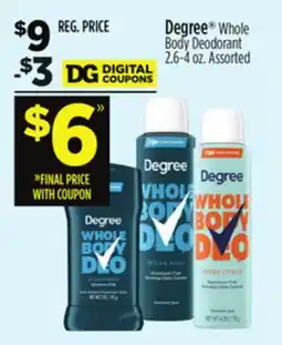 Dollar General Degree Whole Body Deodorant offer