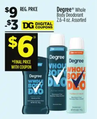 Dollar General Degree Whole Body Deodorant offer