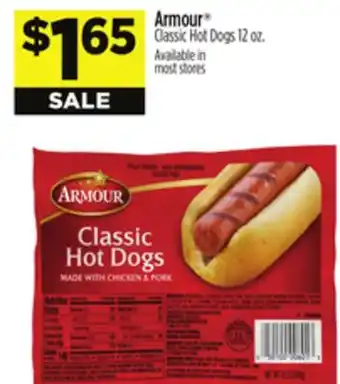 Dollar General Armour Classic Hot Dogs offer