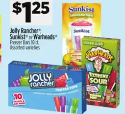 Dollar General Jolly Rancher , Sunkist or Warheads Freezer Bars offer
