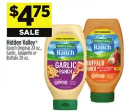 Dollar General Hidden Valley Ranch Original 24 oz., Garlic, Jalapeño or Buffalo 20 oz offer