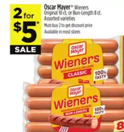 Dollar General Oscar Mayer Wieners Original 10 ct. or Bun-Length 8 ct offer